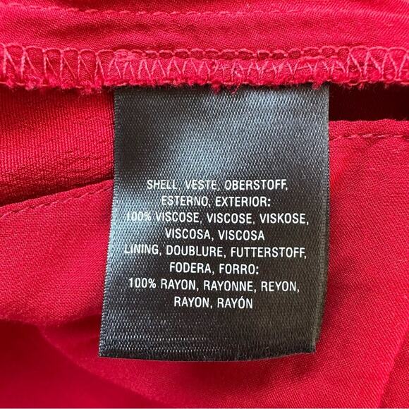 Maeve Anthropologie Grier Jumpsuit Red Crepe Rayon Cap Sleeves Tie Front Size 2P - Picture 8 of 13